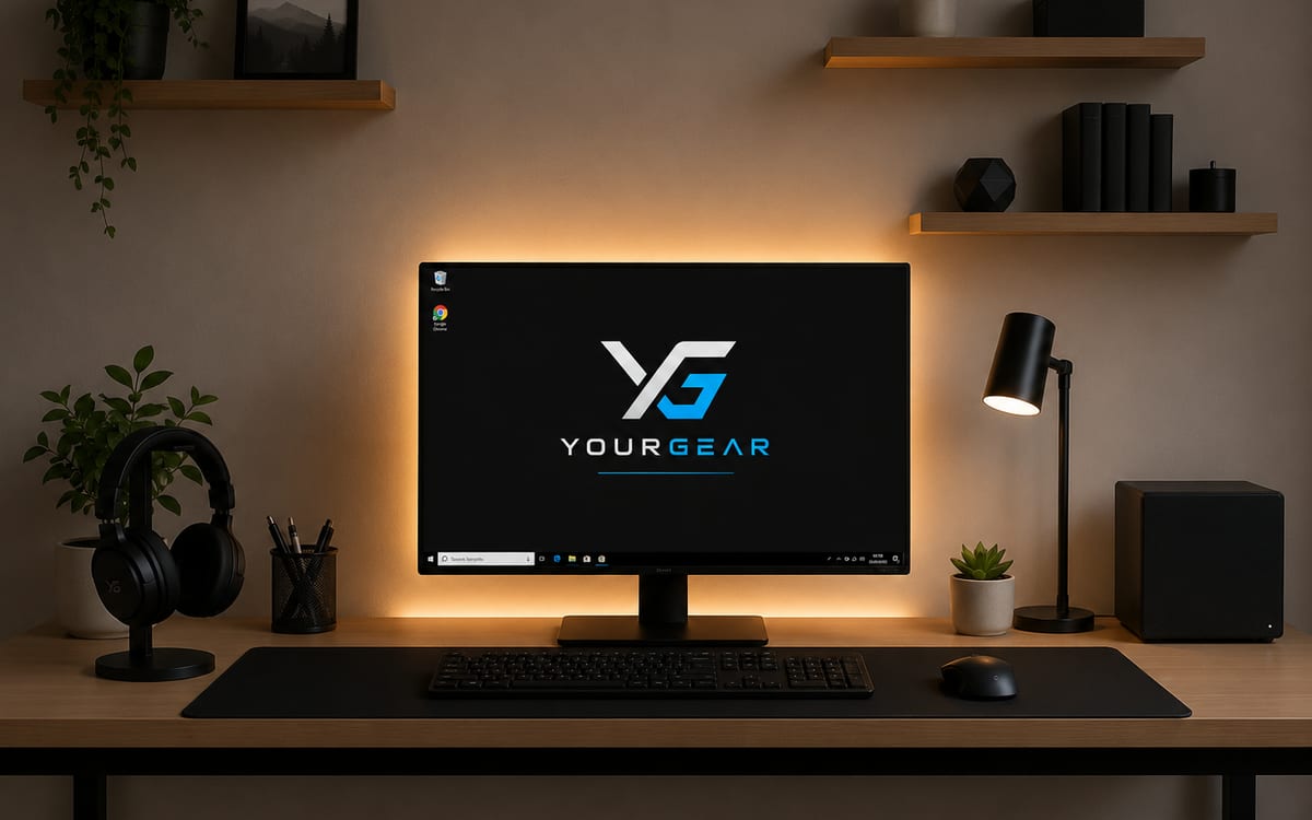 Bureau après : setup équipé avec les accessoires YourGear